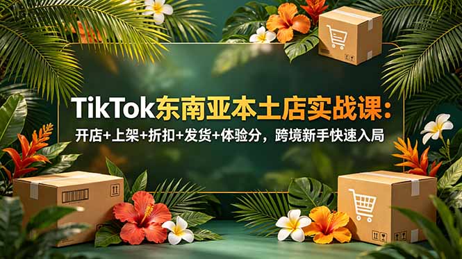 TikTok东南亚本土店实战课:开店+上架+折扣+发货+体验分,跨境新手快速入局