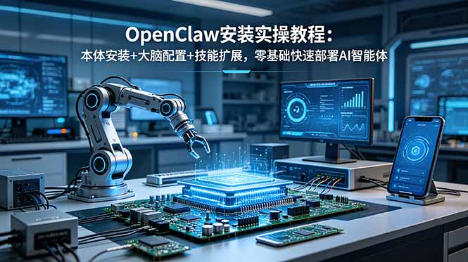 OpenClaw安装实操教程:本体安装+大脑配置+技能扩展,零基础快速部署AI智能体