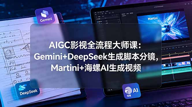 AIGC影视全流程大师课:Gemini+DeepSeek生成脚本分镜,Martini+海螺AI生成视频