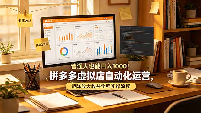 普通人也能日入 1000!拼多多虚拟店自动化运营,矩阵放大收益全程实操流程