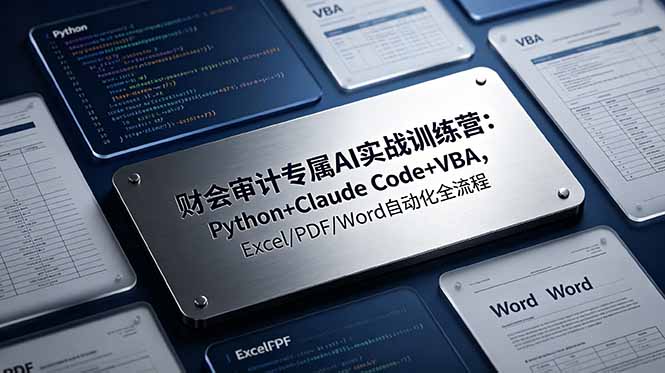 财会审计专属 AI实战训练营:Python+Claude Code+VBA,Excel/PDF/Word自动化全流程