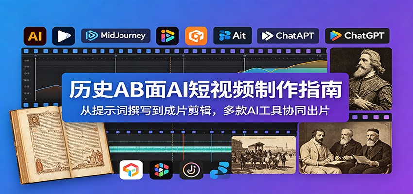 历史AB面AI短视频制作指南：从提示词撰写到成片剪辑，多款AI工具协同出片-创业信息网