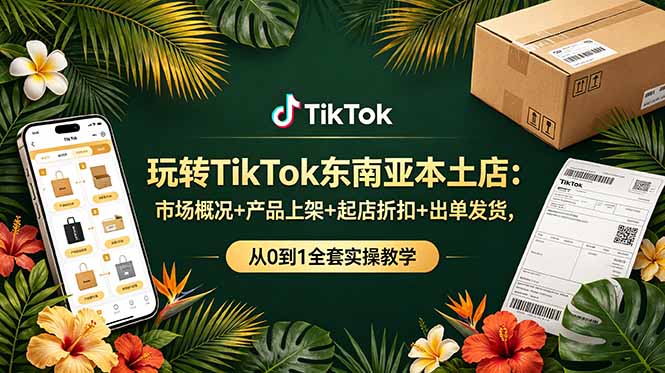 玩转TikTok东南亚本土店:市场概况+产品上架+起店折扣+出单发货,从0到1全套实操教学