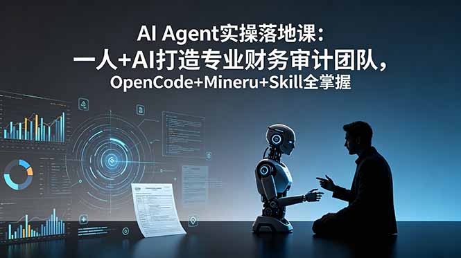 AI Agent实操落地课:一人+AI打造专业财务审计团队,OpenCode+Mineru+Skill全掌握