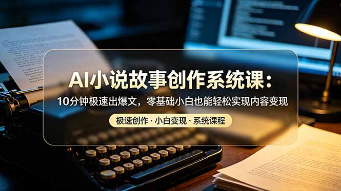 AI小说故事创作系统课:10分钟极速出爆文,零基础小白也能轻松实现内容变现