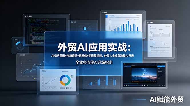 外贸AI应用实战:AI做产品图+市场调研+开发信+多语种视频,外贸人全业务流程AI升级