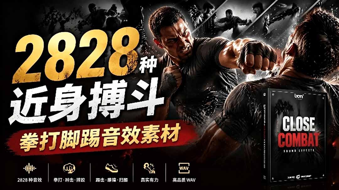 宝藏级别音效!2828种近身搏斗拳打脚踢音效素材,全部中文分类,免解压使用 Close Combat