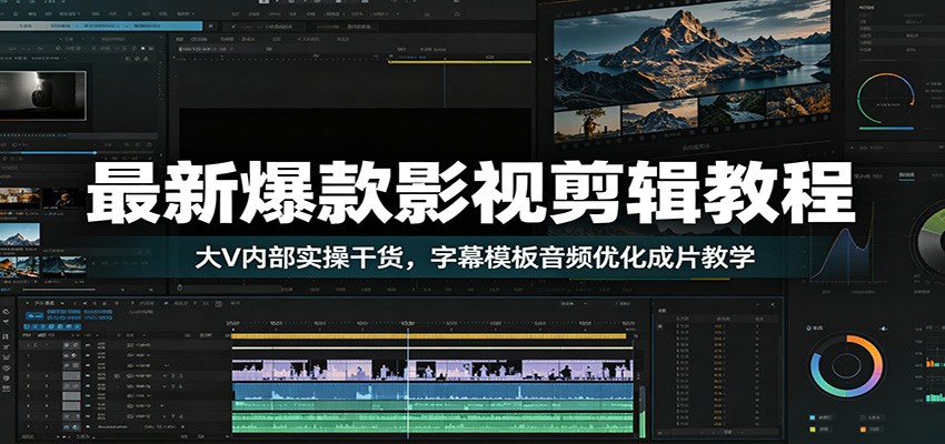 最新爆款影视剪辑教程：大V内部实操干货，字幕模板音频优化成片教学-创业信息网