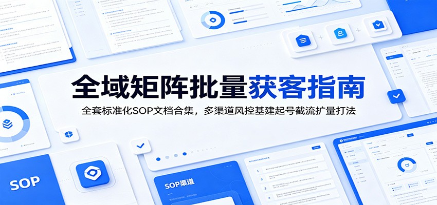 全域矩阵批量获客指南：全套标准化SOP文档合集，多渠道风控基建起号截流扩量打法-创业信息网