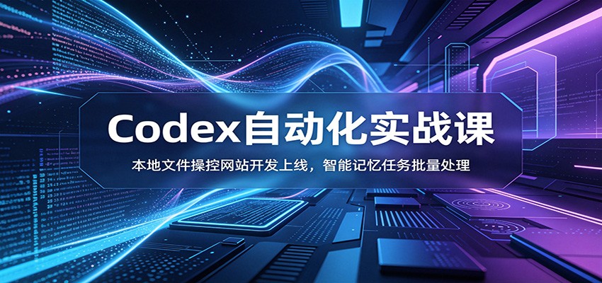 Codex自动化实战课：本地文件操控网站开发上线，智能记忆任务批量处理-创业信息网