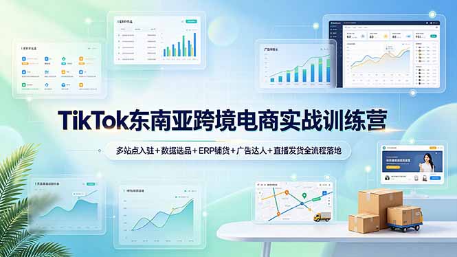 TikTok东南亚跨境电商实战训练营：多站点入驻+数据选品+ERP铺货+广告达人+直播发货全流程落地-创业信息网