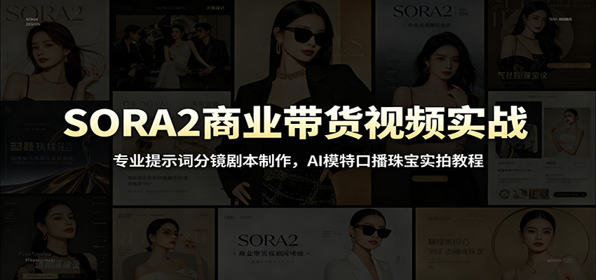 SORA2商业带货视频实战：专业提示词分镜剧本制作，AI模特口播珠宝实拍教程-创业信息网