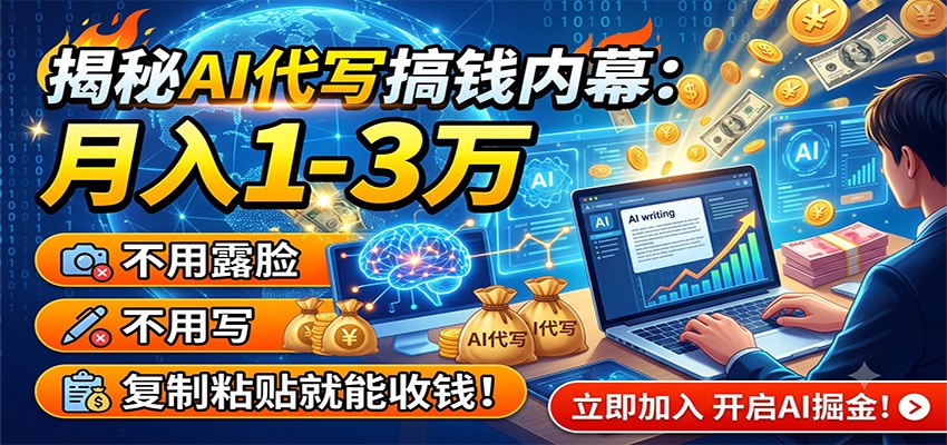 揭秘AI代写搞钱内幕：月入1-3万，不用露脸不用写，复制粘贴就能收钱！-创业信息网