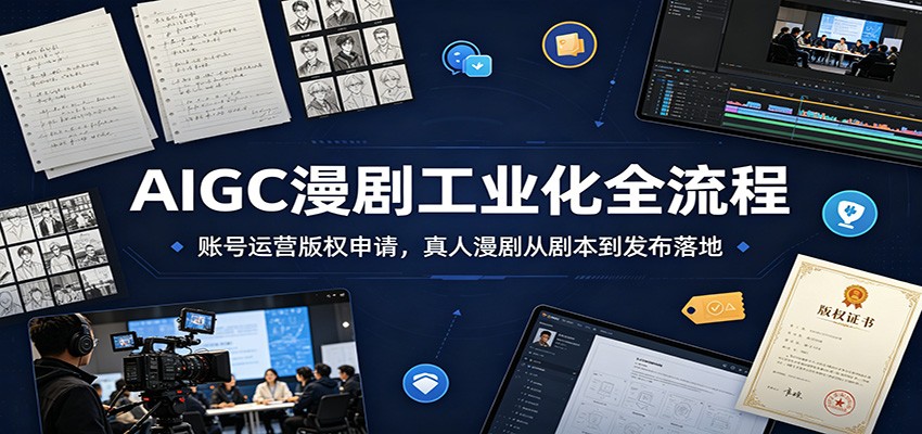 AIGC漫剧工业化全流程：账号运营版权申请，真人漫剧从剧本到发布落地-创业信息网
