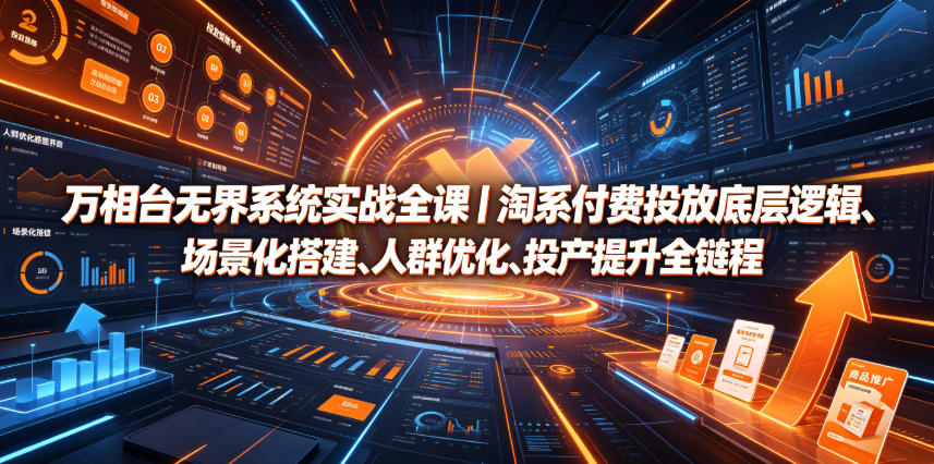 万相台无界系统实战全课｜淘系付费投放底层逻辑、场景化搭建、人群优化、投产提升全链路运营教程-创业信息网