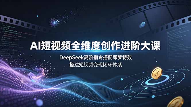 AI短视频全维度创作进阶大课，DeepSeek高阶指令搭配即梦特效，搭建短视频变现闭环体系-创业信息网
