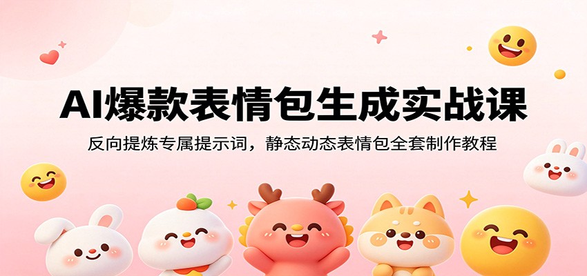 AI爆款表情包生成实战课：反向提炼专属提示词，静态动态表情包全套制作教程-创业信息网