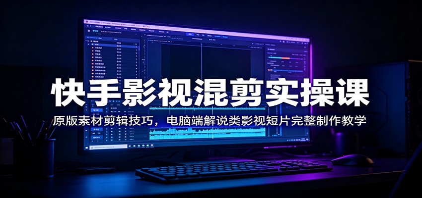 快手影视混剪实操课：原版素材剪辑技巧，电脑端解说类影视短片完整制作教学-创业信息网