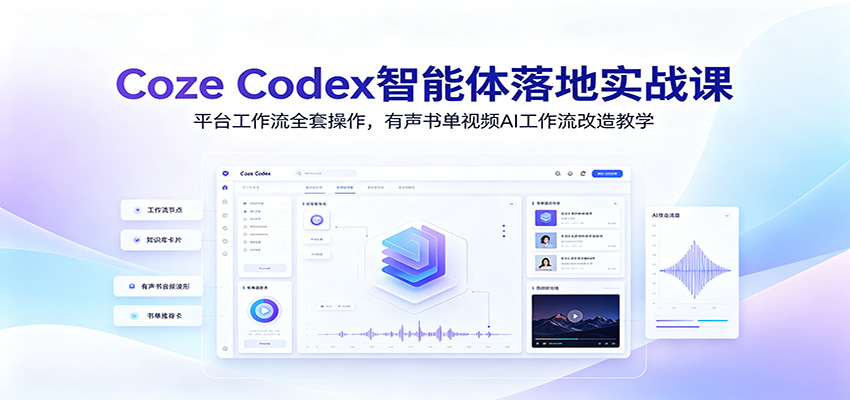 Coze Codex智能体落地实战课：平台工作流全套操作，有声书单视频AI工作流改造教学-创业信息网