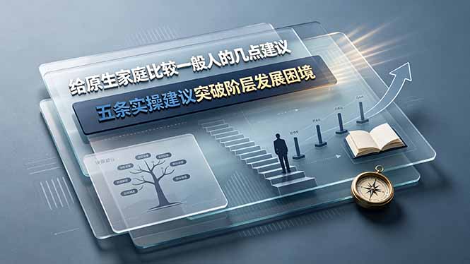 付费文章:给原生家庭比较一般人的几点建议,五条实操建议突破阶层发展困境