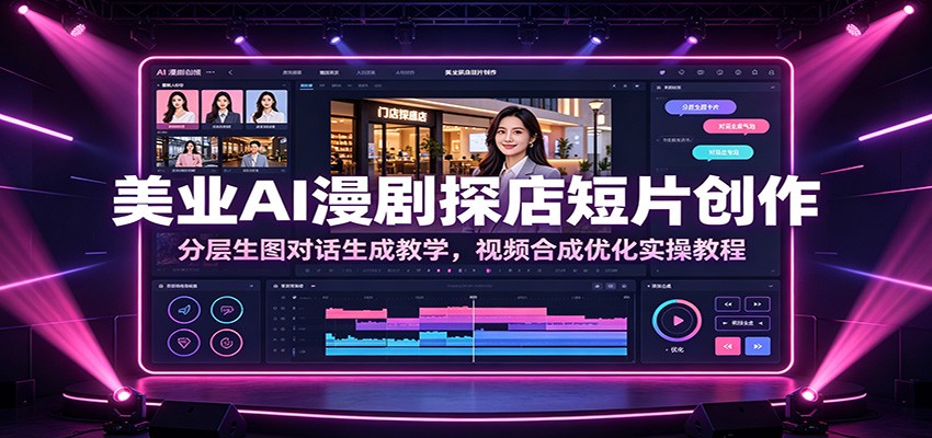 美业AI漫剧探店短片创作：分层生图对话生成教学，视频合成优化实操教程-创业信息网
