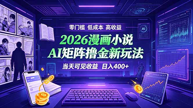 爆款小说漫画大阅读    ai矩阵操作    当天可见收益  日入400+    零门槛    高收益-创业信息网