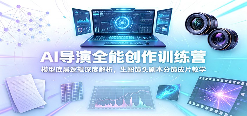 AI导演全能创作训练营：模型底层逻辑深度解析，生图镜头剧本分镜成片教学-创业信息网