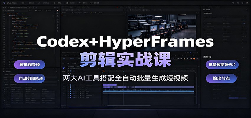 Codex+HyperFrames剪辑实战课：两大AI工具搭配全自动批量生成短视频-创业信息网