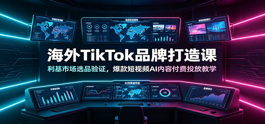 海外TikTok品牌打造课：利基市场选品验证，爆款短视频AI内容付费投放教学-创业信息网