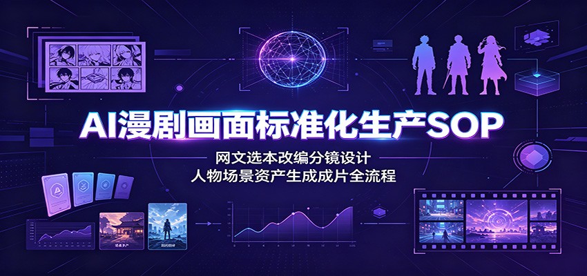 AI漫剧画面标准化生产SOP：网文选本改编分镜设计，人物场景资产生成成片全流程-创业信息网