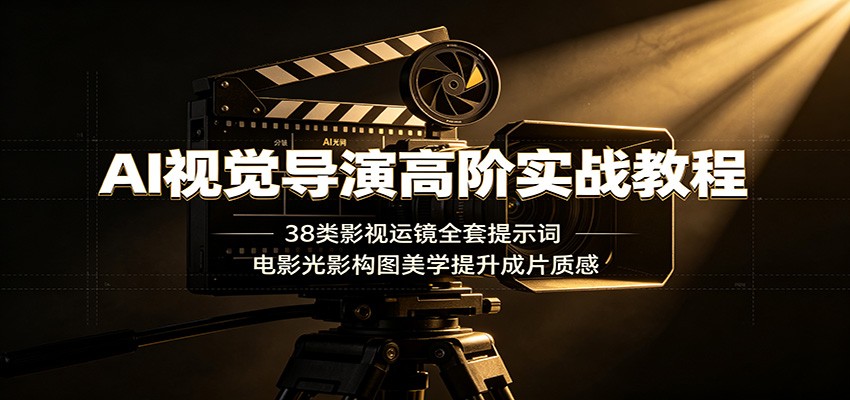 AI视觉导演高阶实战教程：38类影视运镜全套提示词，电影光影构图美学提升成片质感-创业信息网
