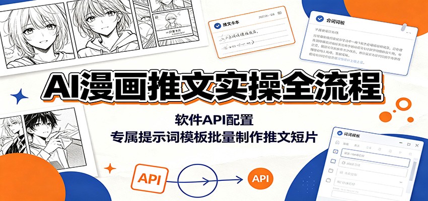 AI漫画推文实操全流程：软件API配置，专属提示词模板批量制作推文短片-创业信息网