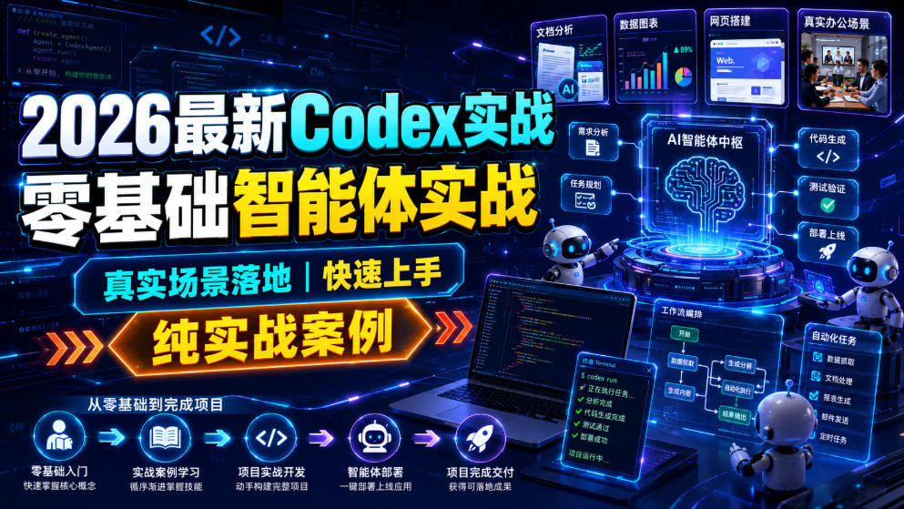 2026最新Codex实战零基础智能体实战,真实场景落地,快速上手,纯实战案例-创业信息网