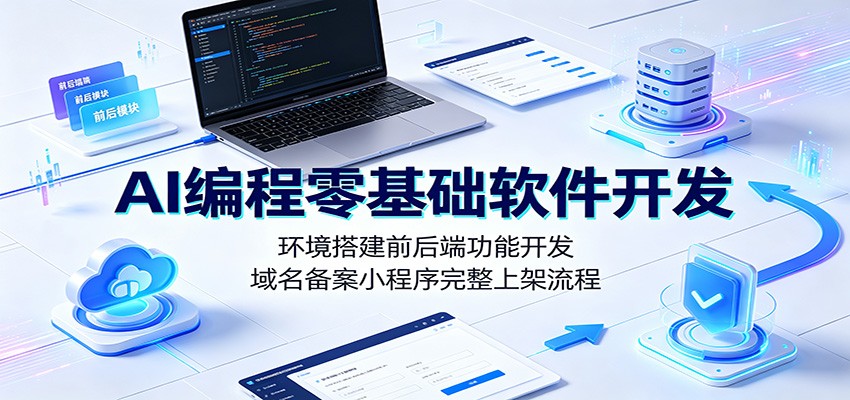 AI编程零基础软件开发：环境搭建前后端功能开发，域名备案小程序完整上架流程-创业信息网