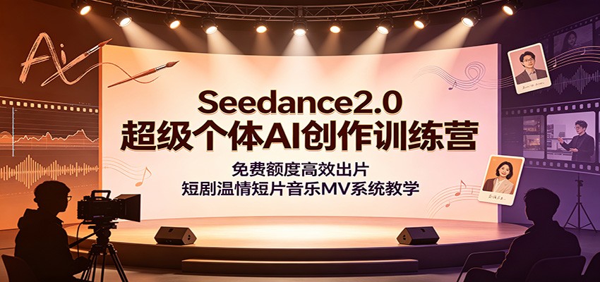 Seedance2.0超级个体AI创作训练营:免费额度高效出片,短剧温情短片音乐MV系统教学-创业信息网