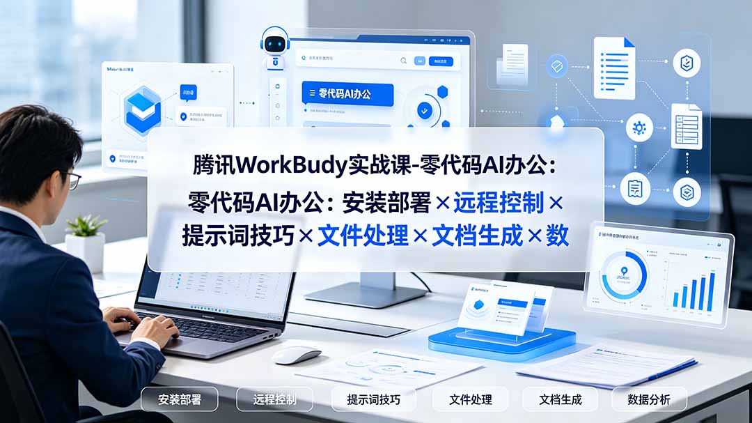 腾讯WorkBuddy实战课-零代码AI办公：安装部署×远程控制×提示词技巧×文件处理×文档生成×数据分析-创业信息网
