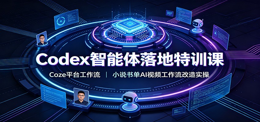 Codex智能体落地特训课：Coze平台工作流，小说书单AI视频工作流改造实操-创业信息网