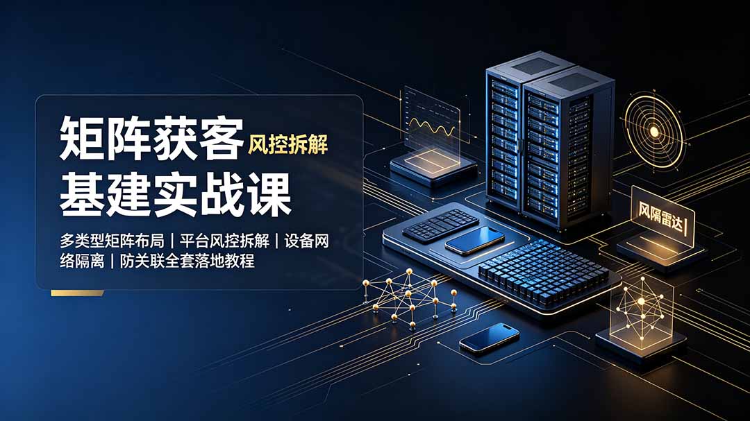 矩阵获客基建实战课:多类型矩阵布局|平台风控拆解|设备网络隔离|防关联全套落地教程-创业信息网