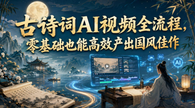 古诗词AI视频全流程,零基础也能高效产出国风佳作-创业信息网