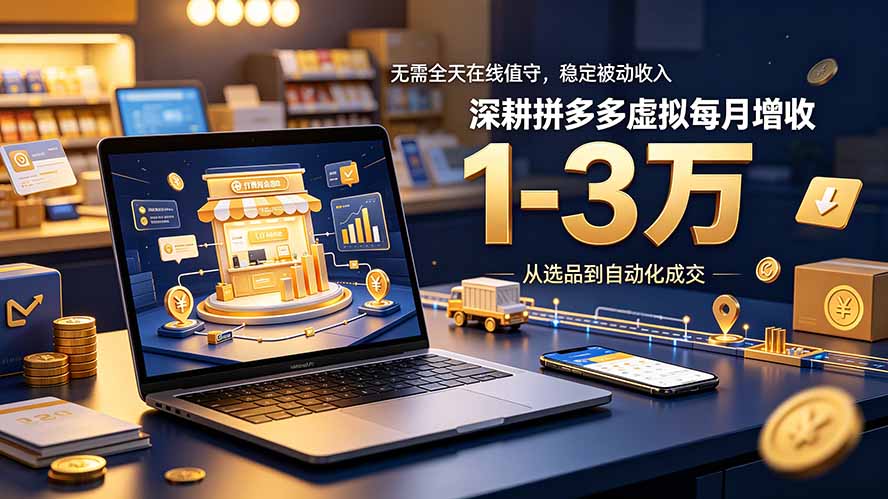 无需全天在线值守，稳定被动收入，深耕拼多多虚拟每月增收 1-3 万-创业信息网