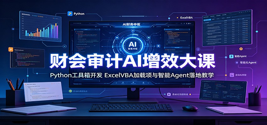 财会审计AI增效大课：Python工具箱开发，ExcelVBA加载项与智能Agent落地教学-创业信息网