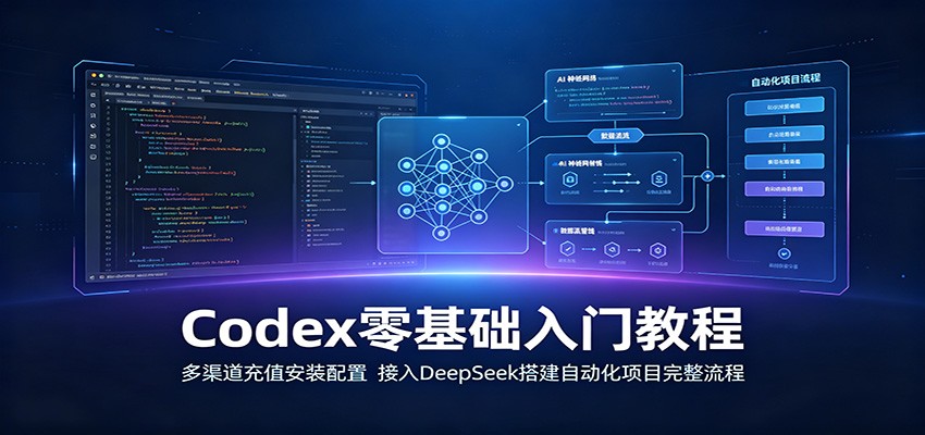 Codex零基础入门教程:多渠道充值安装配置,接入DeepSeek搭建自动化项目完整流程-创业信息网