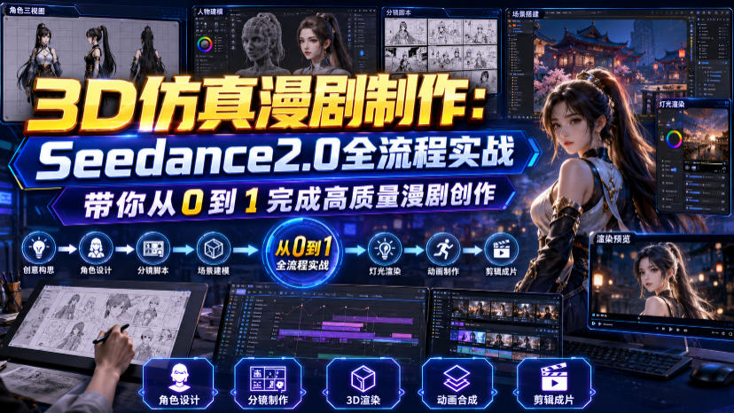 3D仿真漫剧制作:Seedance2.0全流程实战,带你从0到1完成高质量漫剧创作-创业信息网