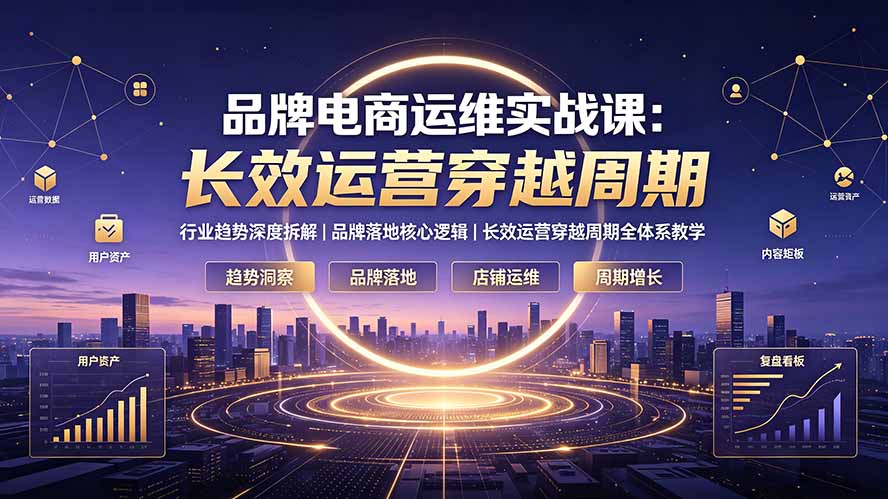 品牌电商运维实战课:行业趋势深度拆解|品牌落地核心逻辑|长效运营穿越周期全体系教学-创业信息网