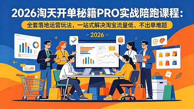 2026淘天开单秘籍PRO实战陪跑课程-更新:全套落地运营玩法,一站式解决淘宝流量低、不出单难题-创业信息网
