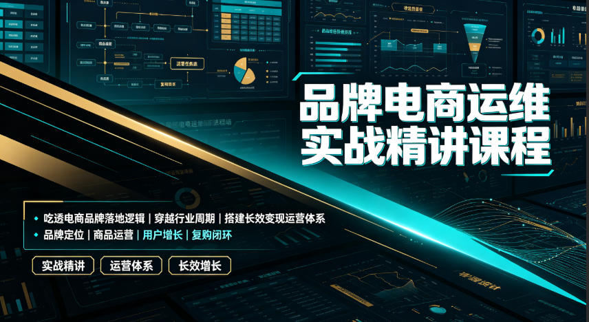 品牌电商运维实战精讲课程|吃透电商品牌落地逻辑、穿越行业周期、搭建长效变现运营体系-创业信息网