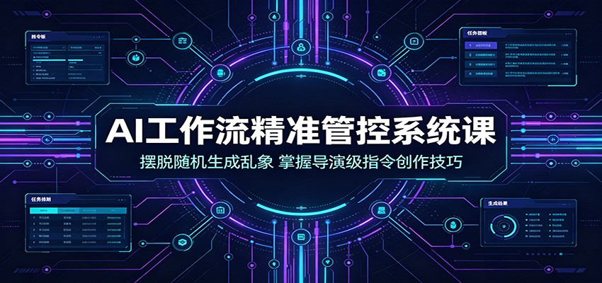 AI工作流精准管控系统课：摆脱随机生成乱象，掌握导演级指令创作技巧-创业信息网