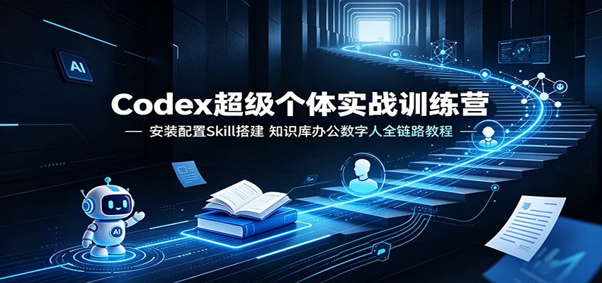 Codex超级个体实战训练营：安装配置Skill搭建，知识库办公数字人全链路教程-创业信息网