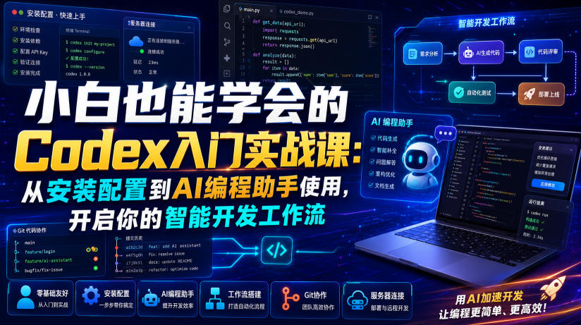 小白也能学会的Codex入门实战课：从安装配置到AI编程助手使用，开启你的智能开发工作流-创业信息网