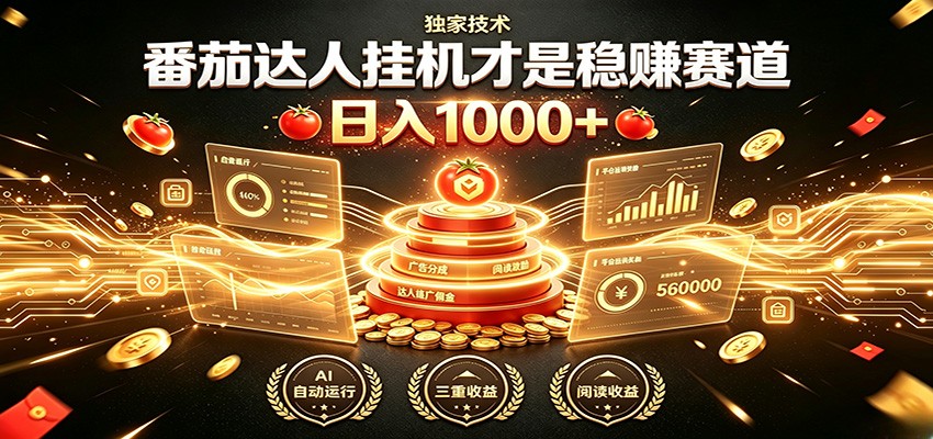 别再瞎找副业！番茄达人挂机才是稳赚赛道 日入1000+-创业信息网